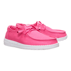 Hey Dude Womens Wendy Canvas Lifestyle Shoes in Fandango Pink