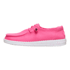Hey Dude Womens Wendy Canvas Lifestyle Shoes in Fandango Pink