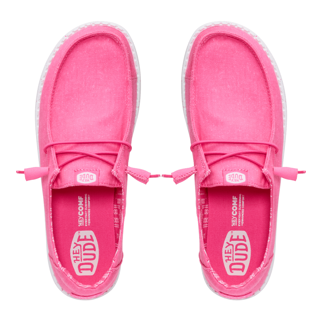 Hey Dude Womens Wendy Canvas Lifestyle Shoes in Fandango Pink