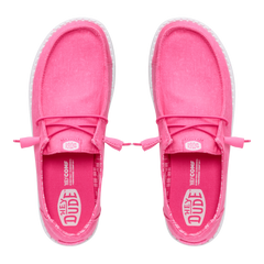 Hey Dude Womens Wendy Canvas Lifestyle Shoes in Fandango Pink