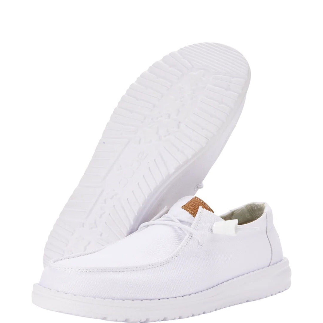 Hey Dude Womens Wendy Canvas Lifestyle Shoes in White