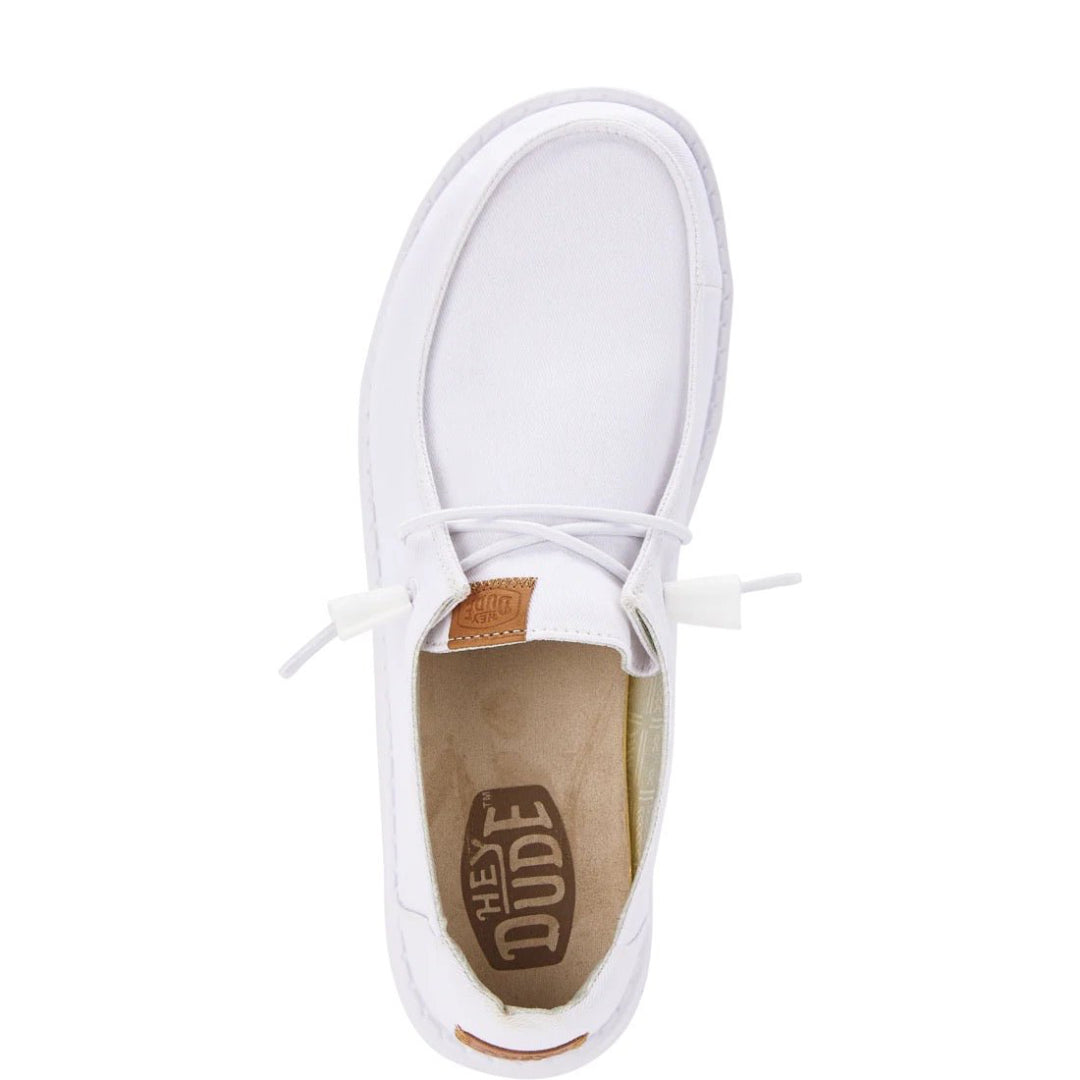 Hey Dude Womens Wendy Canvas Lifestyle Shoes in White