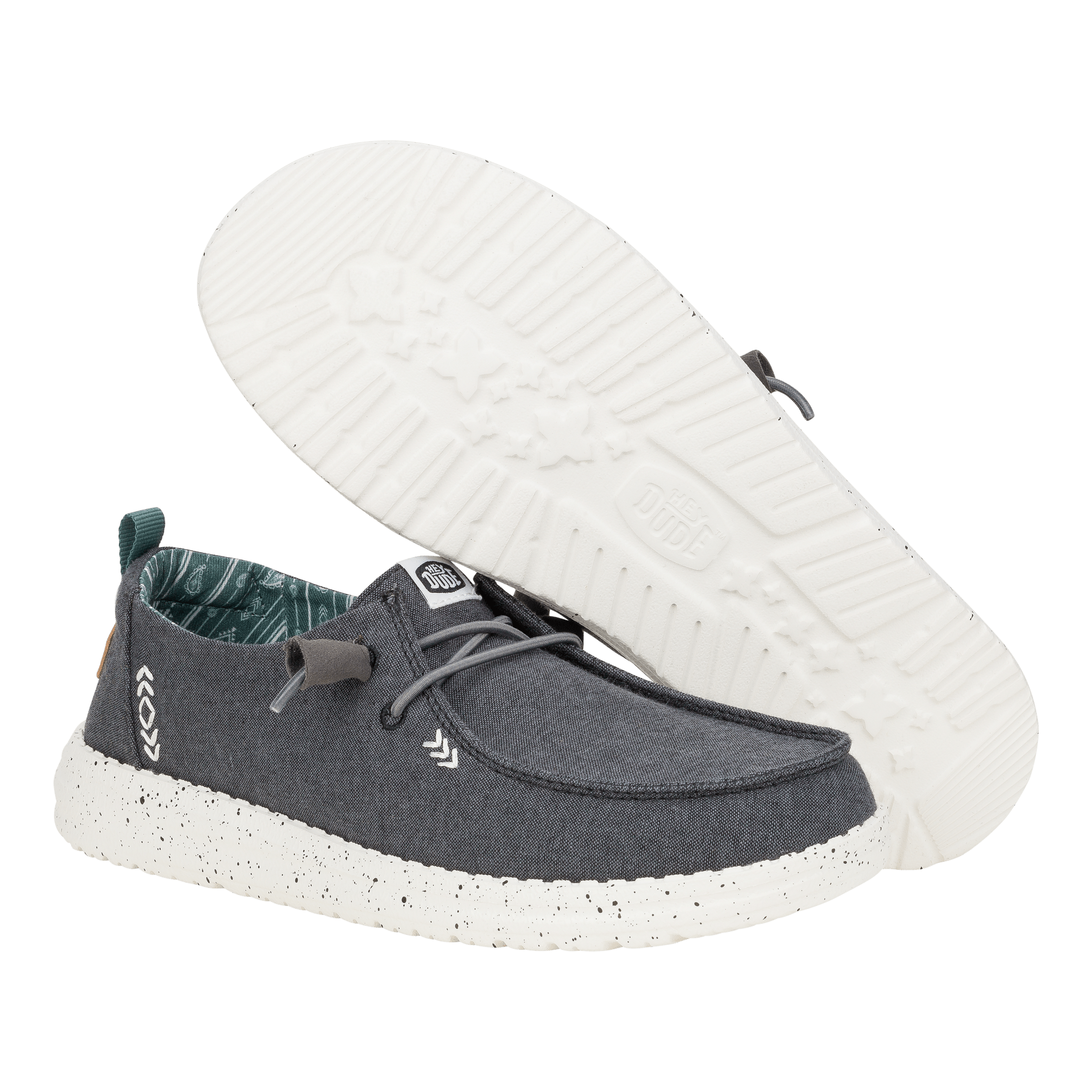 Hey Dude Womens Wendy Lifestyle Shoes in Chambray Black