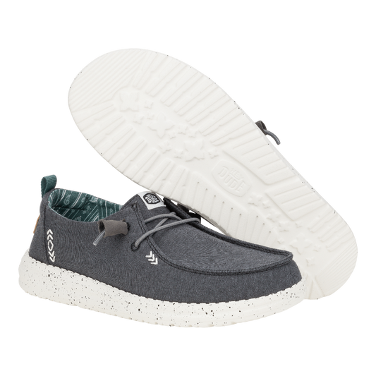Hey Dude Womens Wendy Lifestyle Shoes in Chambray Black