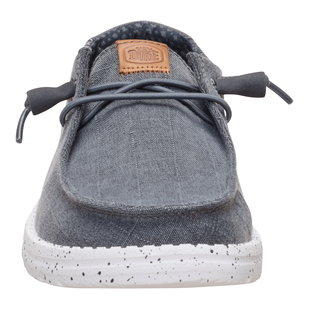 Hey Dude Womens Wendy Chambray Grid  Lifestyle Shoes in Charcoal