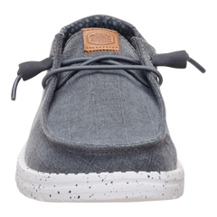 Hey Dude Womens Wendy Chambray Grid  Lifestyle Shoes in Charcoal