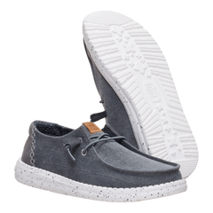 Hey Dude Womens Wendy Chambray Grid  Lifestyle Shoes in Charcoal