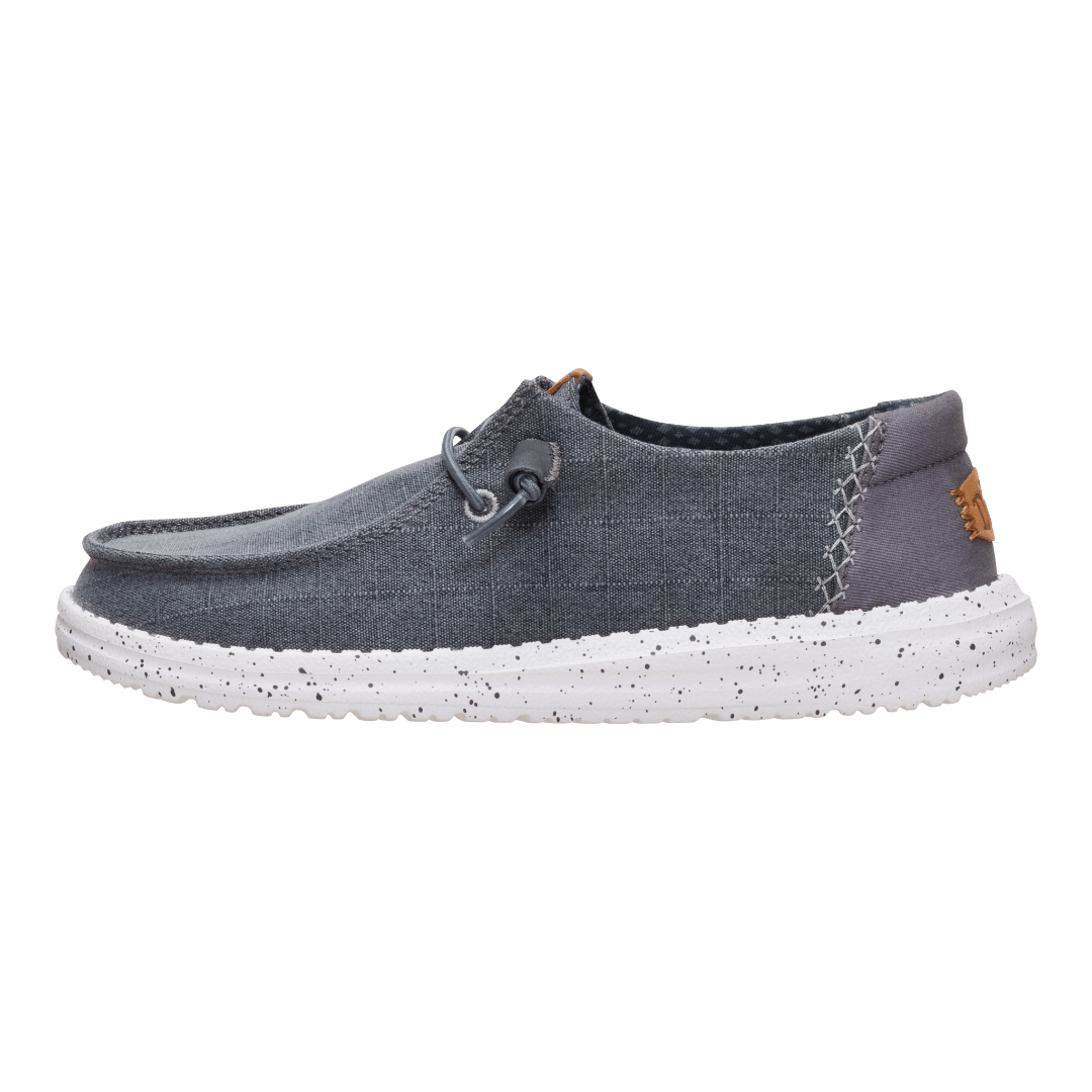Hey Dude Womens Wendy Chambray Grid  Lifestyle Shoes in Charcoal