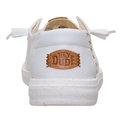 Hey Dude Womens Wendy Chambray Grid Lifestyle Shoes in Snow White