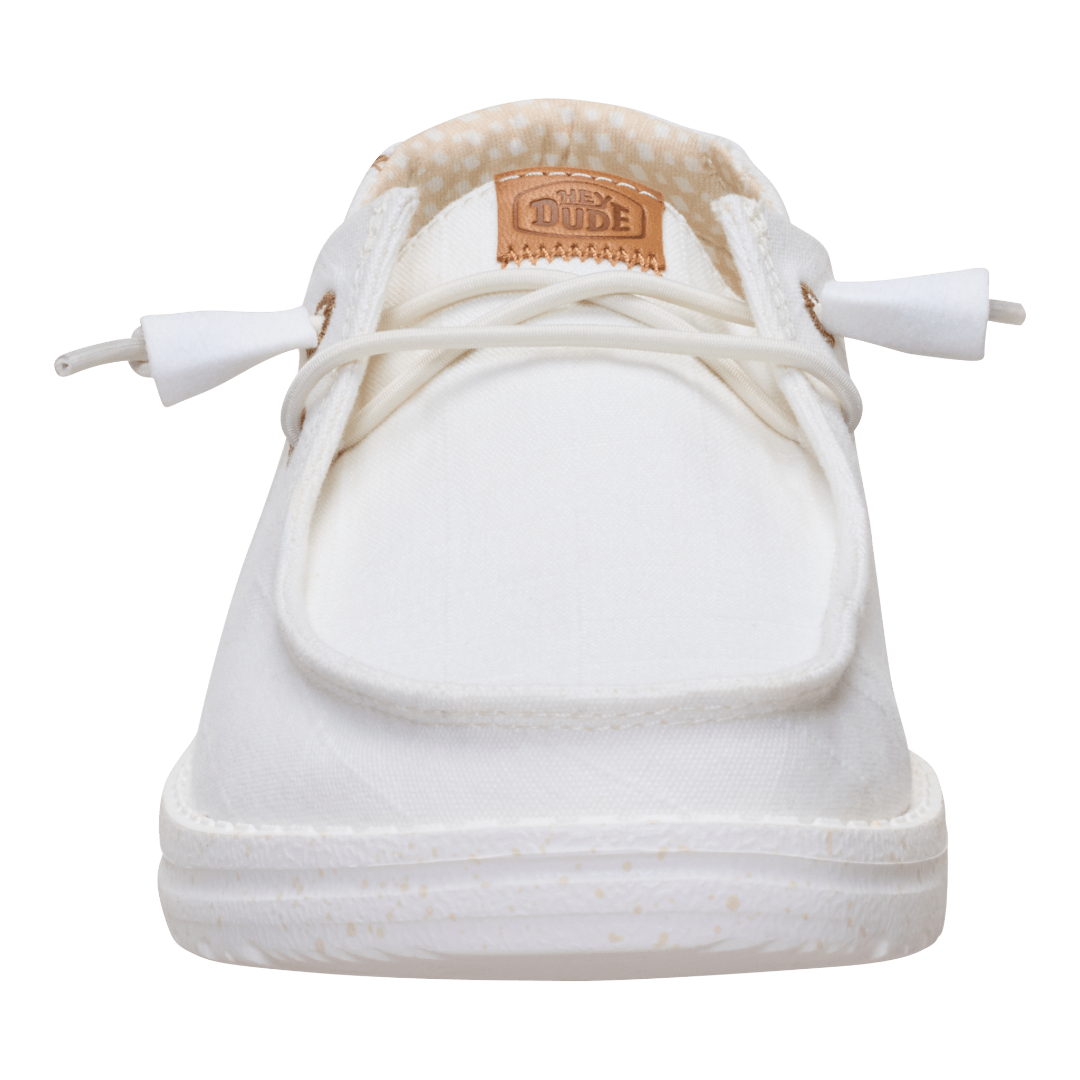 Hey Dude Womens Wendy Chambray Grid Lifestyle Shoes in Snow White