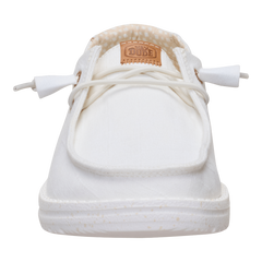 Hey Dude Womens Wendy Chambray Grid Lifestyle Shoes in Snow White