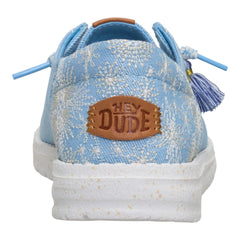 Hey Dude Womens Wendy Funk Lifestyle Shoes in Embroidered Floral Blue
