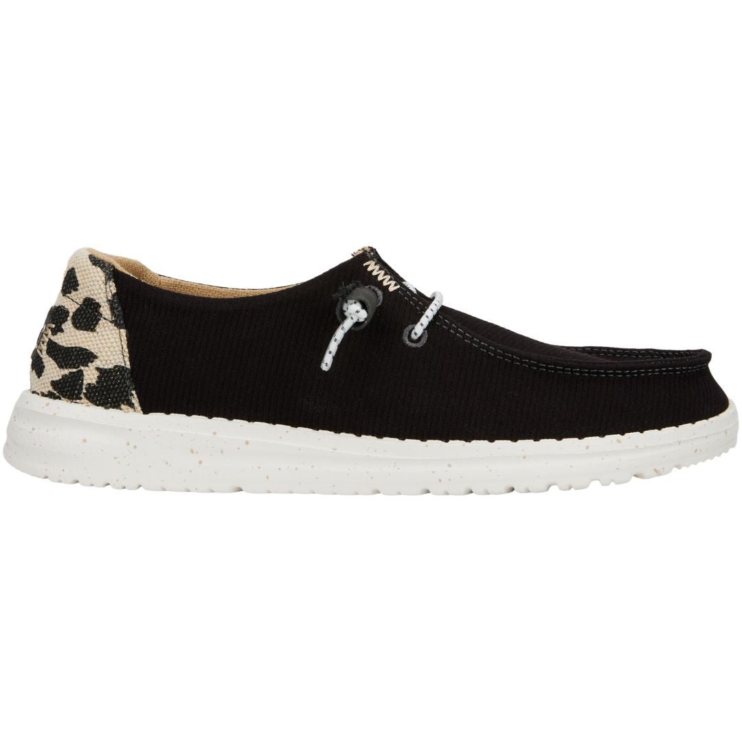 Hey Dude Womens Wendy Lifestyle Shoe in Leopard & Black