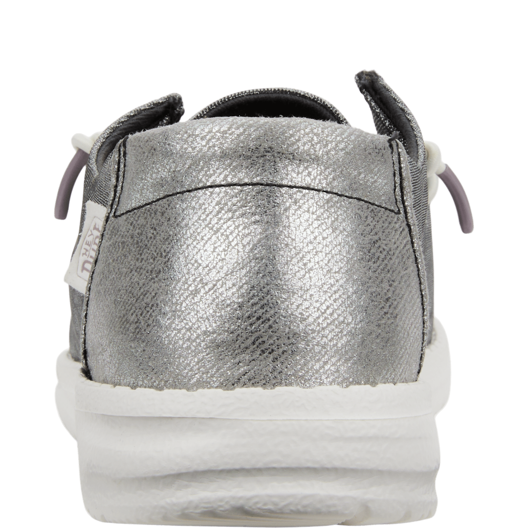 Hey Dude Womens Wendy Metallic Lifestyle Shoes in Sparkle Charcoal