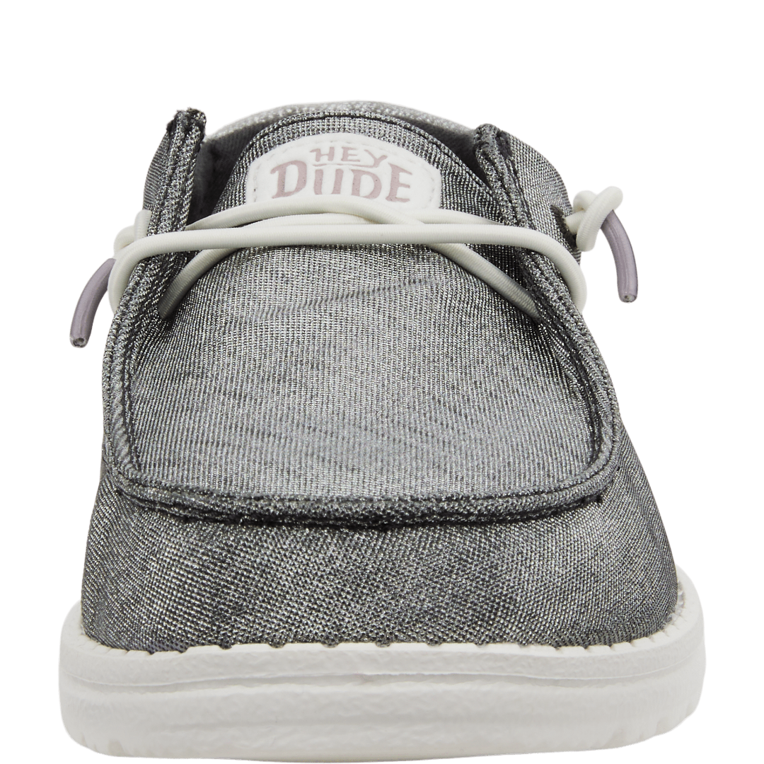 Hey Dude Womens Wendy Metallic Lifestyle Shoes in Sparkle Charcoal