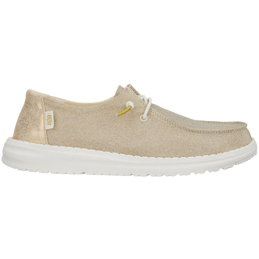 Hey Dude Womens Wendy Metallic Lifestyle Shoes in Sparkle Gold