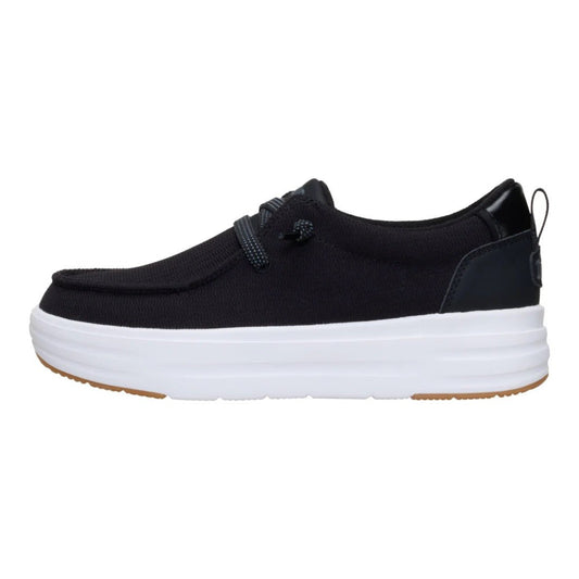 Hey Dude Womens Wendy Nova Jersey Lifestyle Shoes in Black
