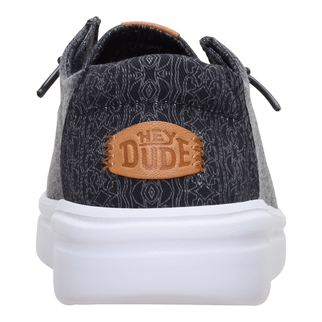 Hey Dude Womens Wendy Rise Chambray Grid Lifestyle Shoes in Black