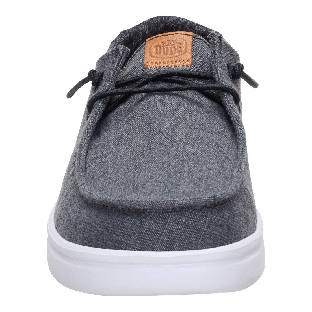Hey Dude Womens Wendy Rise Chambray Grid Lifestyle Shoes in Black