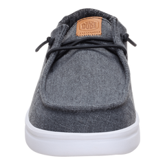 Hey Dude Womens Wendy Rise Chambray Grid Lifestyle Shoes in Black