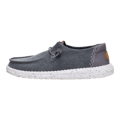 Hey Dude Womens Wendy Rise Chambray Grid Lifestyle Shoes in Black