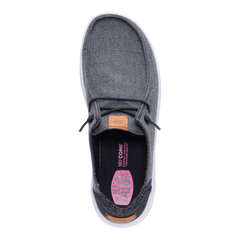 Hey Dude Womens Wendy Rise Chambray Grid Lifestyle Shoes in Black