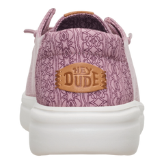 Hey Dude Womens Wendy Rise Chambray Grid in Rose & Purple