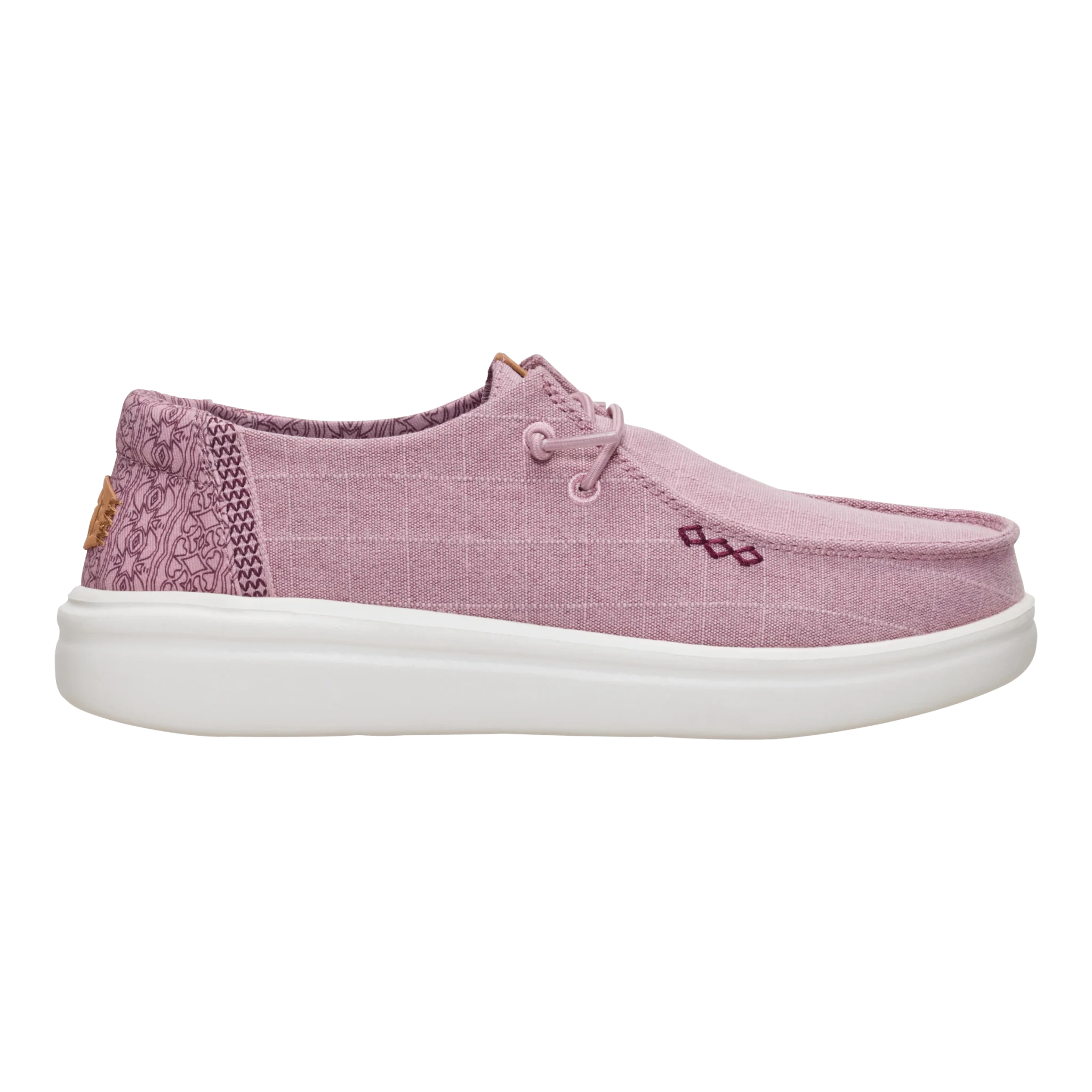 Hey Dude Womens Wendy Rise Chambray Grid in Rose & Purple
