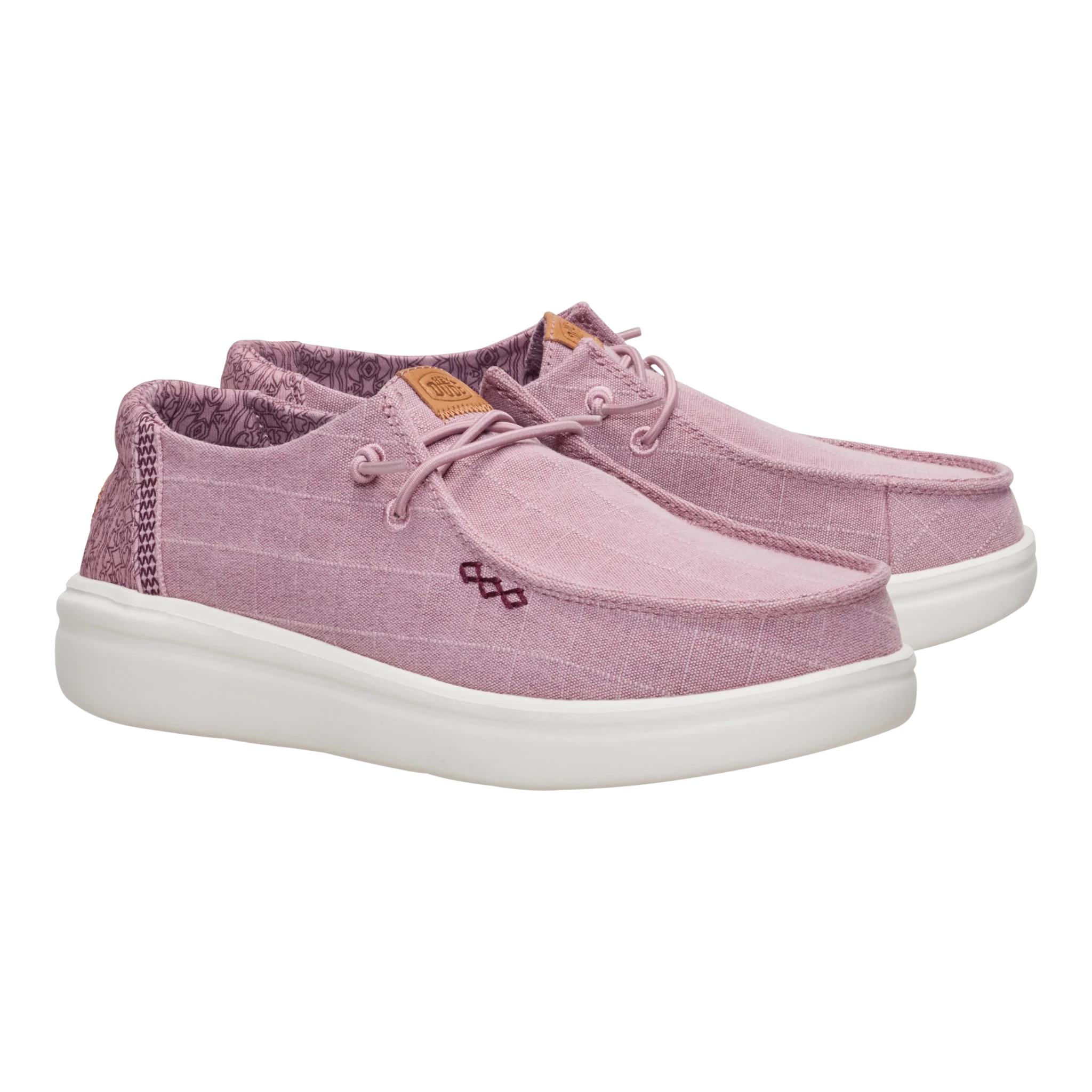 Hey Dude Womens Wendy Rise Chambray Grid in Rose & Purple