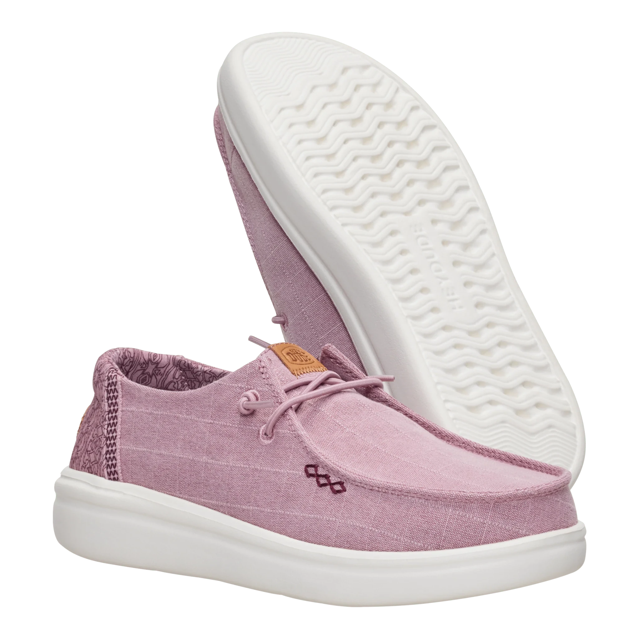 Hey Dude Womens Wendy Rise Chambray Grid in Rose & Purple
