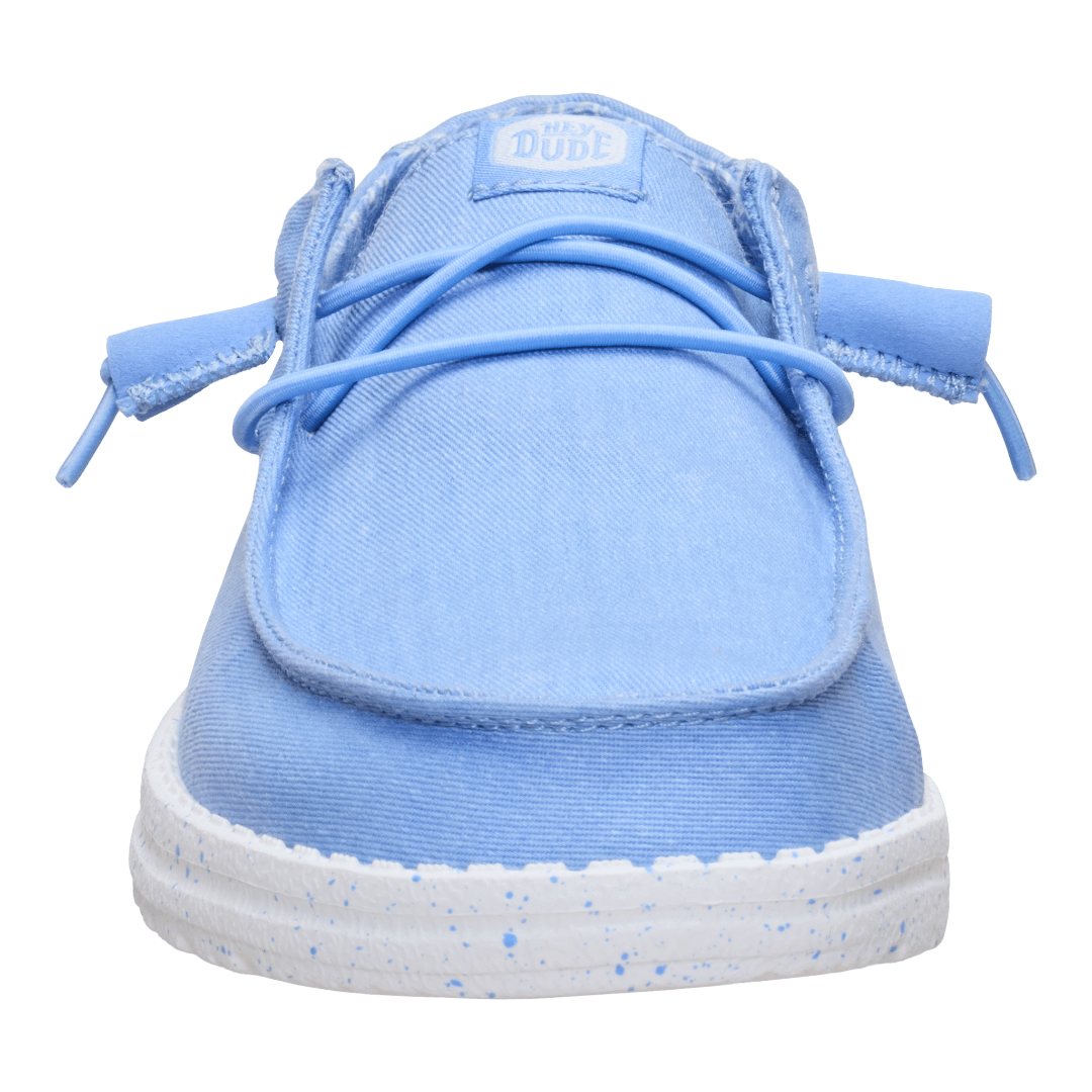 Hey Dude Womens Wendy Stretch Canvas  Lifestyle Shoes in Hydrangea Blue