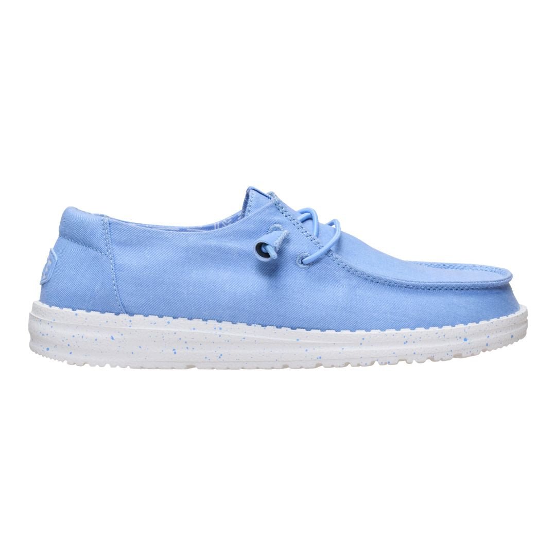 Hey Dude Womens Wendy Stretch Canvas  Lifestyle Shoes in Hydrangea Blue