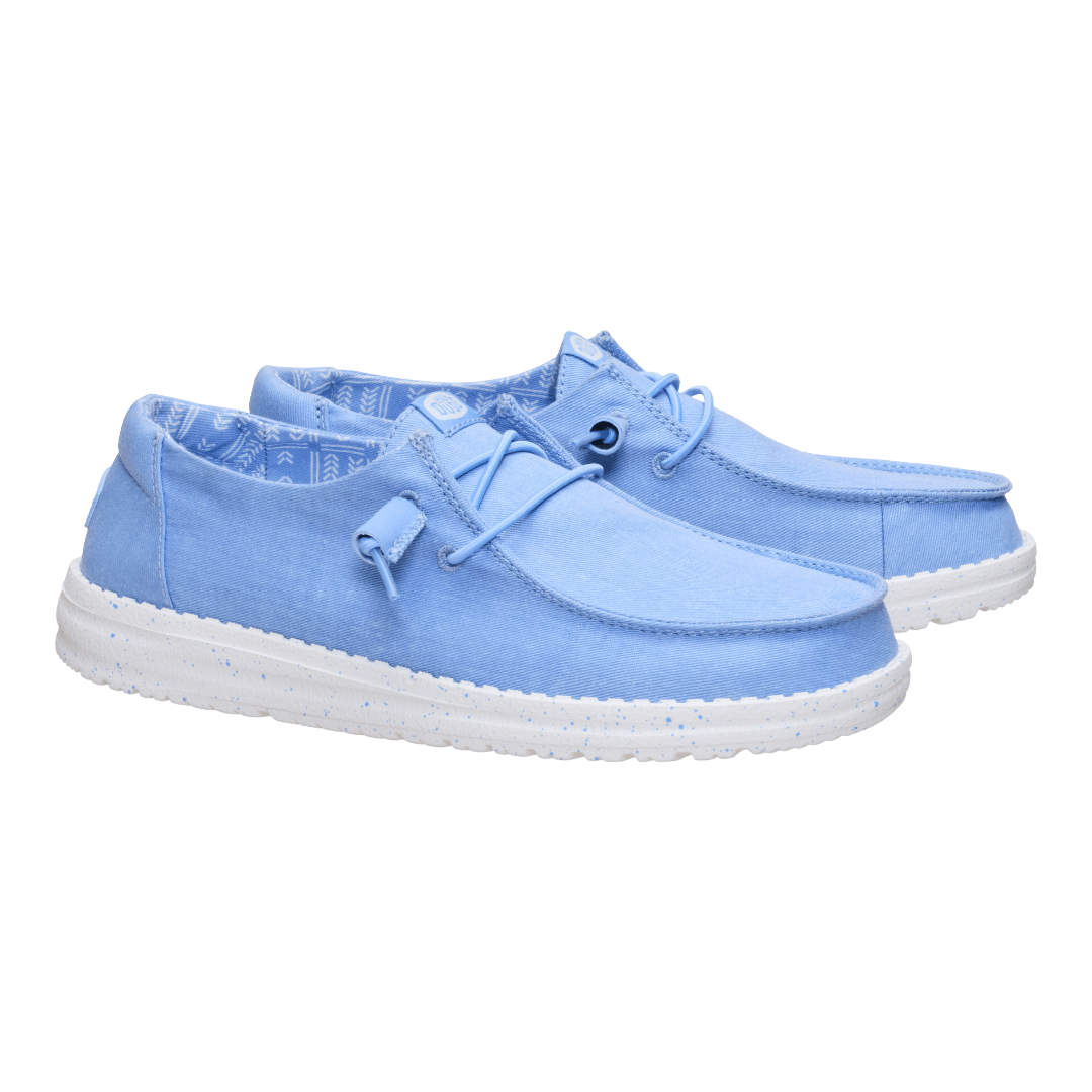 Hey Dude Womens Wendy Stretch Canvas  Lifestyle Shoes in Hydrangea Blue