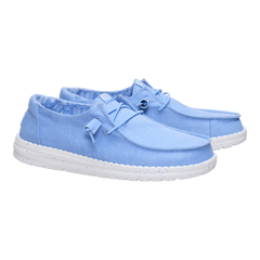 Hey Dude Womens Wendy Stretch Canvas  Lifestyle Shoes in Hydrangea Blue