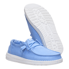 Hey Dude Womens Wendy Stretch Canvas  Lifestyle Shoes in Hydrangea Blue