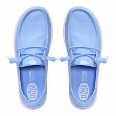 Hey Dude Womens Wendy Stretch Canvas  Lifestyle Shoes in Hydrangea Blue