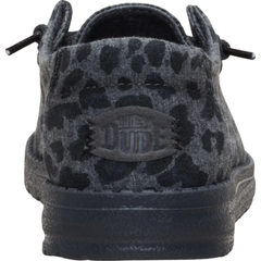 Hey Dude Womens Wendy Stretch Jersey Leopard Charcoal