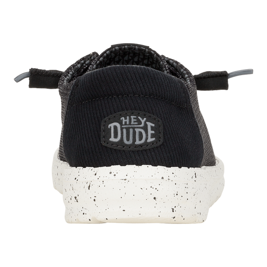 Hey Dude Womens Wendy Stretch Mesh Lifestyle Shoes in Black & White