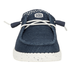 Hey Dude Womens Wendy Stretch Mesh Lifestyle Shoes in Navy