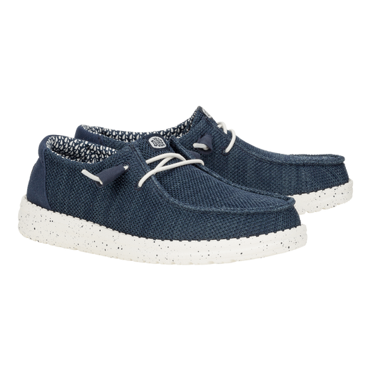 Hey Dude Womens Wendy Stretch Mesh Lifestyle Shoes in Navy