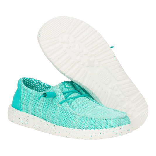 Hey Dude Womens Wendy Stretch Sox Lifestyle Shoes in Ceramic Blue