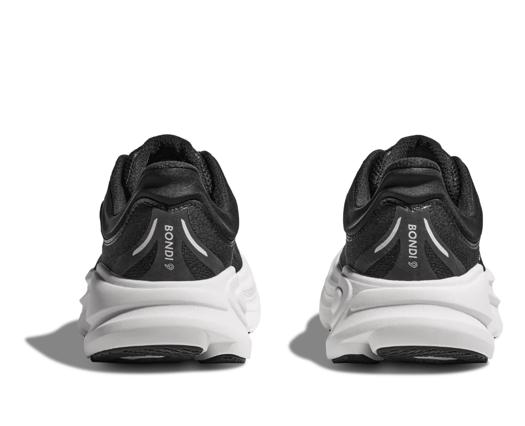 Hoka Mens Bondi 9 Running Shoes in  Black White
