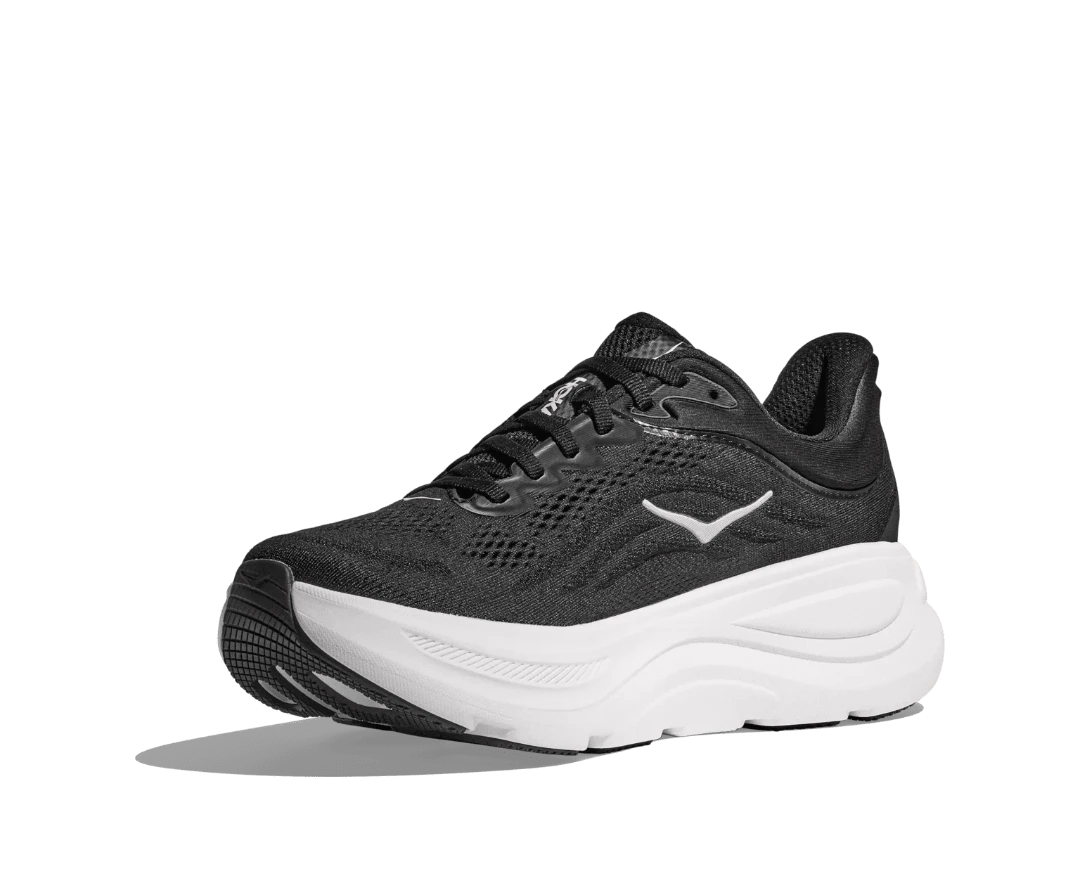 Hoka Mens Bondi 9 Running Shoes in  Black White
