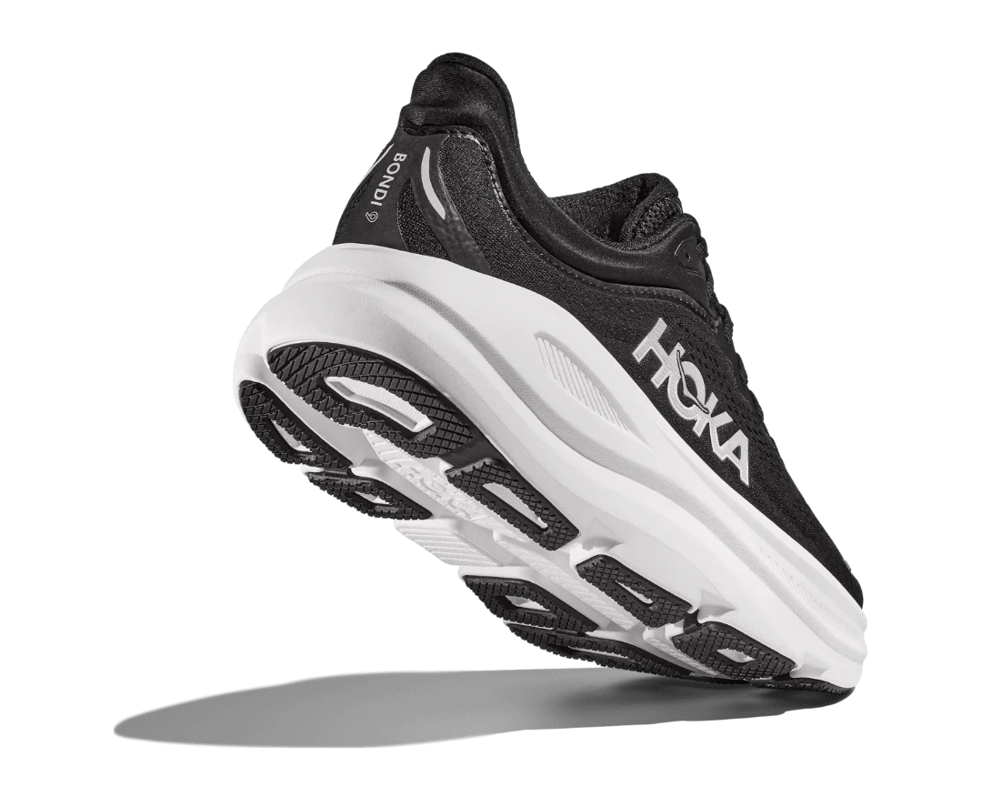 Hoka Mens Bondi 9 Running Shoes in  Black White