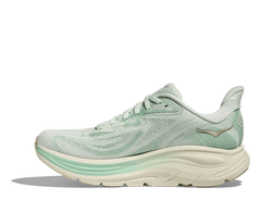 Hoka Women's Clifton 10 - SJD Running Shoes in Mint Green and Gold