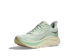 Hoka Women's Clifton 10 - SJD Running Shoes in Mint Green and Gold