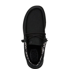 Hey Dude Mens Wally Stretch Canvas Black