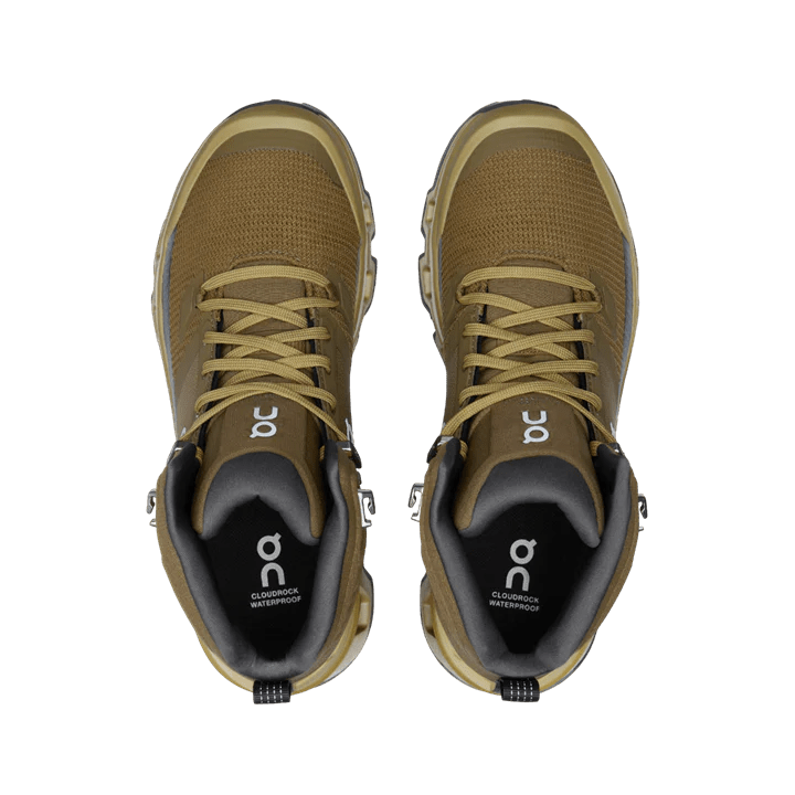 On Men's Cloud Rock 2 Waterproof hiking boots in Hunter & Safari 