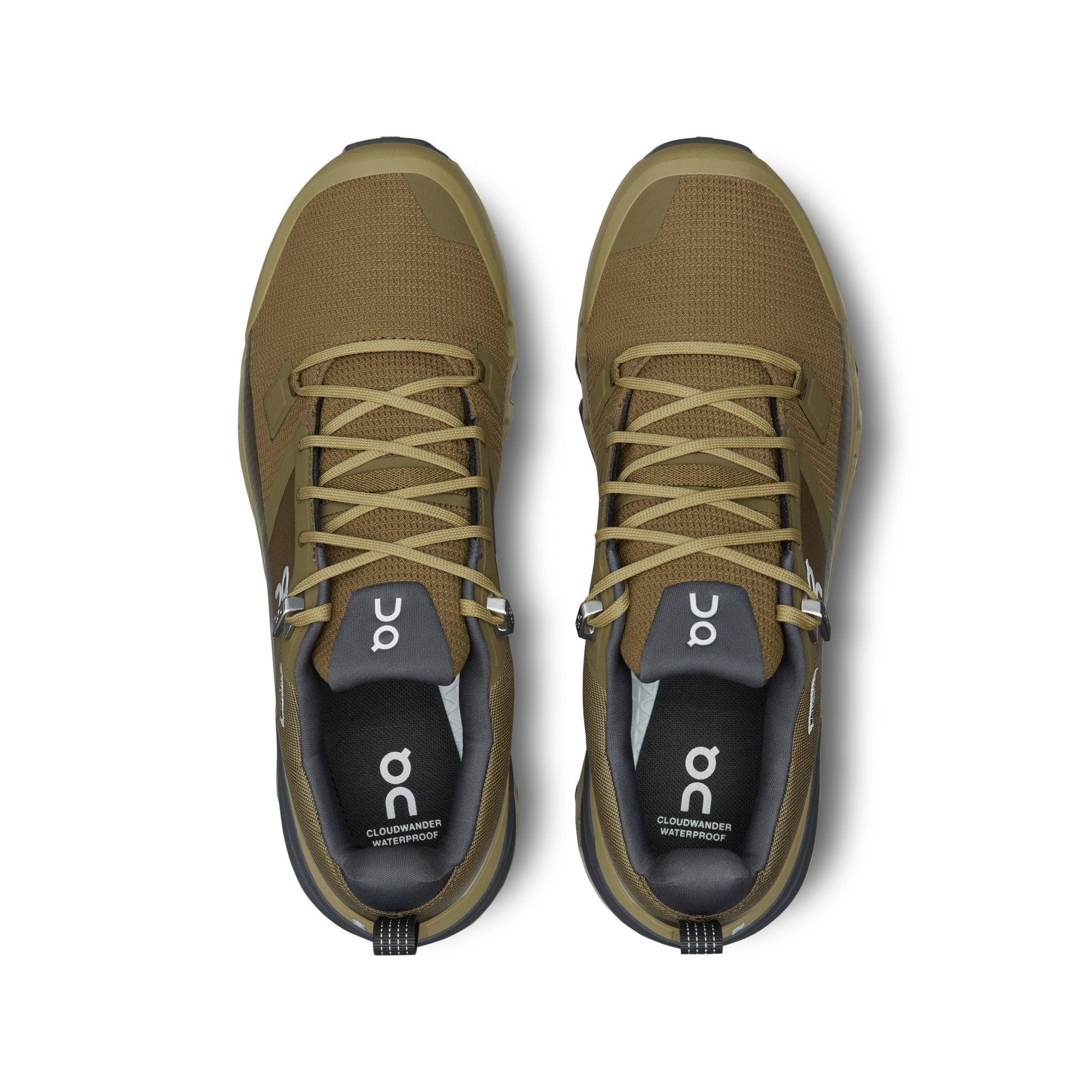 On Men's Cloud Wander Waterproof Trail Shoes in Hunter & Safari