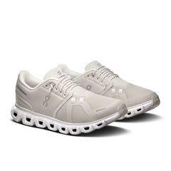 On Women's Cloud 6 Lifestyle Shoe in Pearl & White